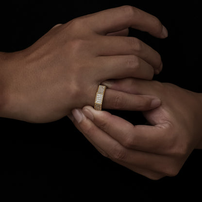Iced Out Geometric Octagon Ring for Men and Women - Cubic Zirconia Hip Hop Statement Band