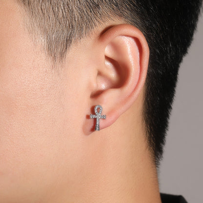 Unisex Cubic Zirconia Ribbon Stud Earrings in Gold, Silver & Rose Gold