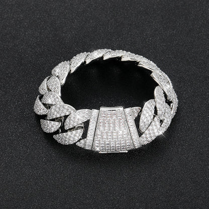 Hip Hop Cuban Link Bubble Cubic Zirconia Bracelet for Men