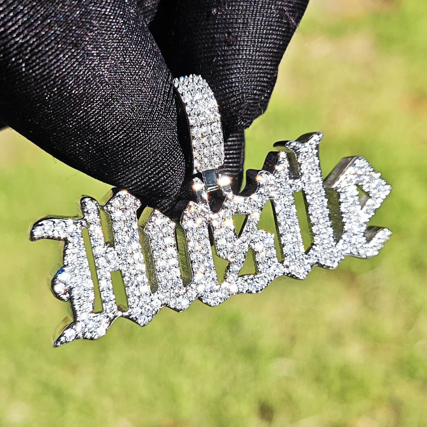 Unisex Iced Out Hustle Letter Pendant Necklace product image
