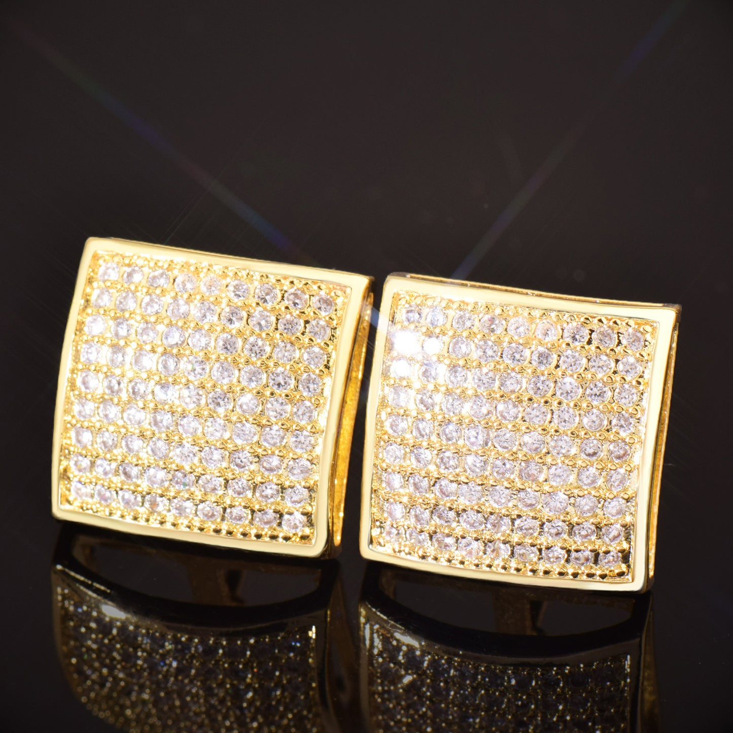 Iced Out Square Stud Earrings product image