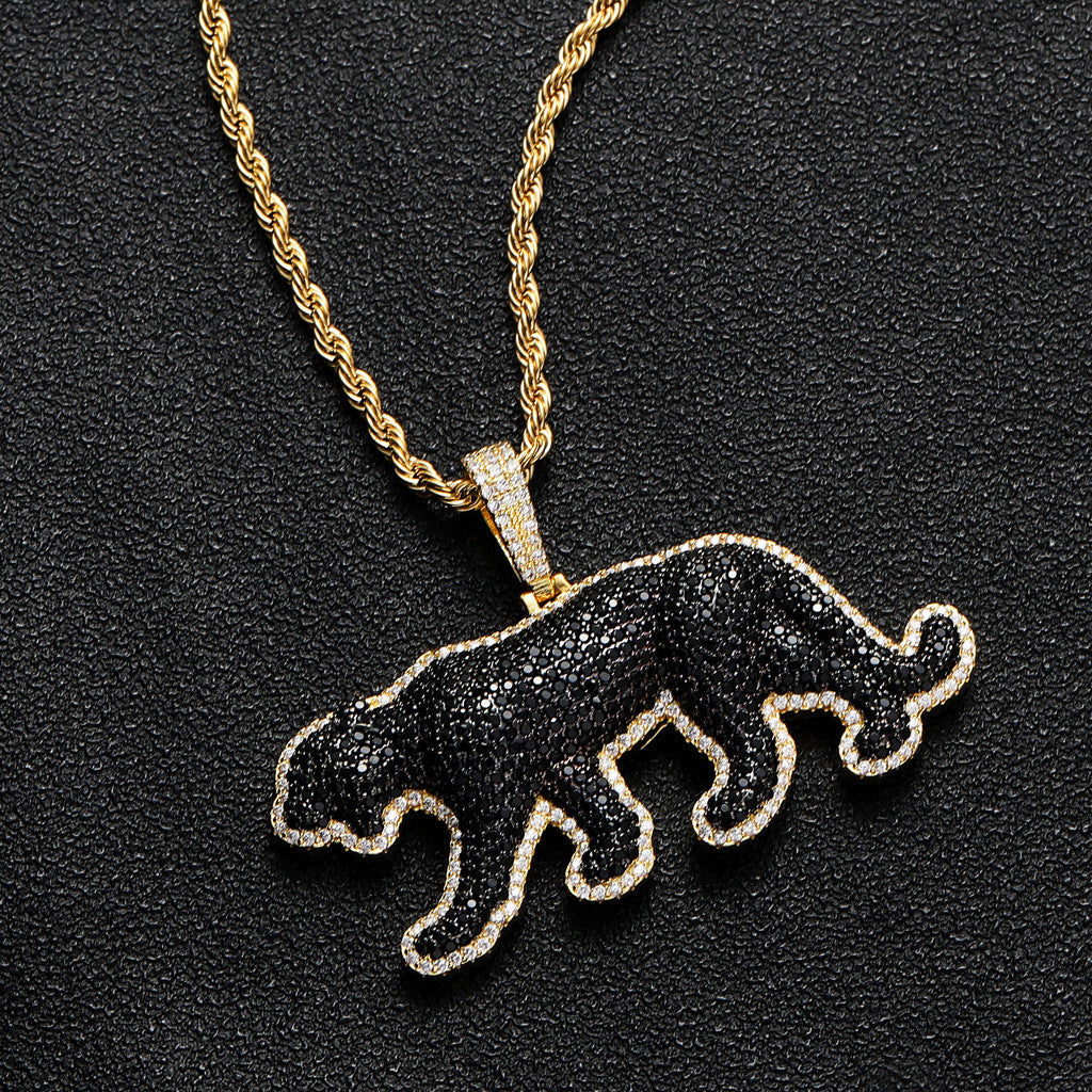 Hip Hop Panther Cubic Zirconia Pendant Necklace for Men and Women