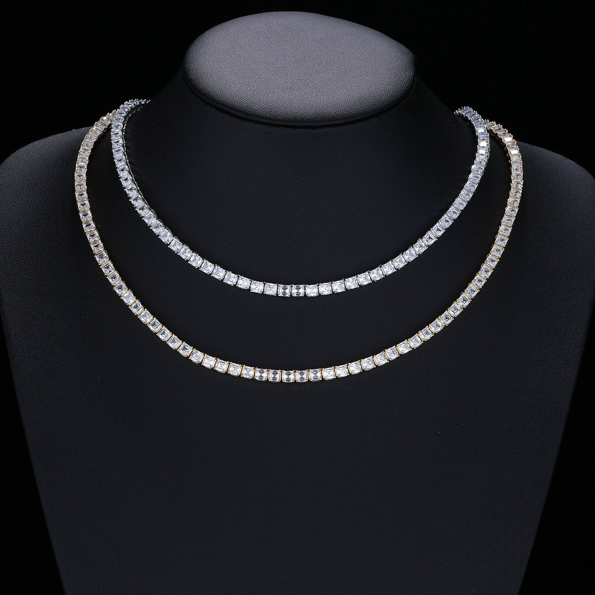 Geometric Square Cubic Zirconia Tennis Chain Bracelet & Necklace product image