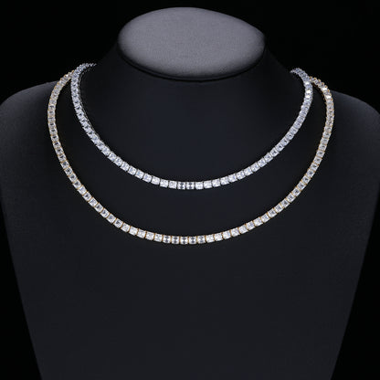 Geometric Square Cubic Zirconia Tennis Chain Bracelet & Necklace