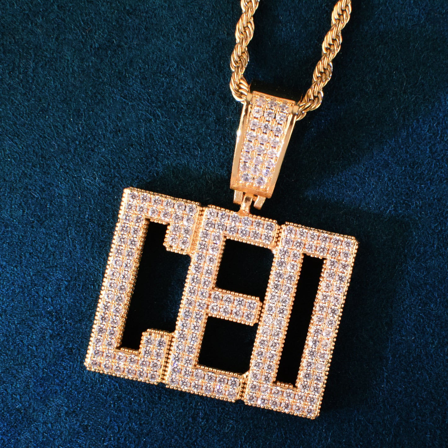 Custom Iced Letter Pendant Necklace