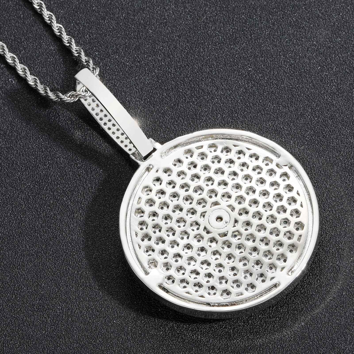 Hip Hop Light Luxury Letter Square Cubic Zirconia Pendant Necklace for Men and Women product image