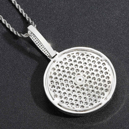 Hip Hop Light Luxury Letter Square Cubic Zirconia Pendant Necklace for Men and Women