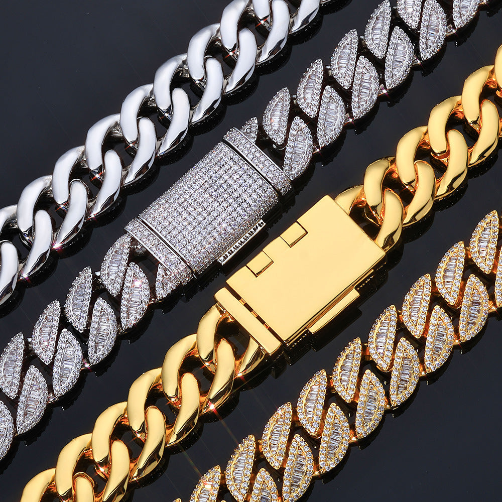 20 mm Wide Pave Cuban Copper Necklace with Cubic Zirconia - CHA354 product image