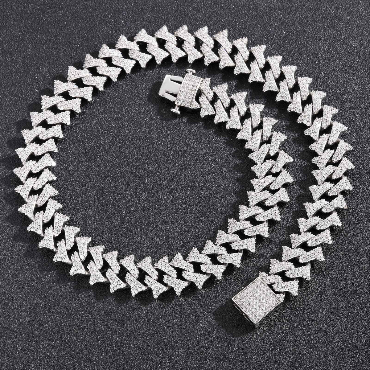 Hip Hop Vintage Cuban Link Thorn Cubic Zirconia Bracelet for Men product image