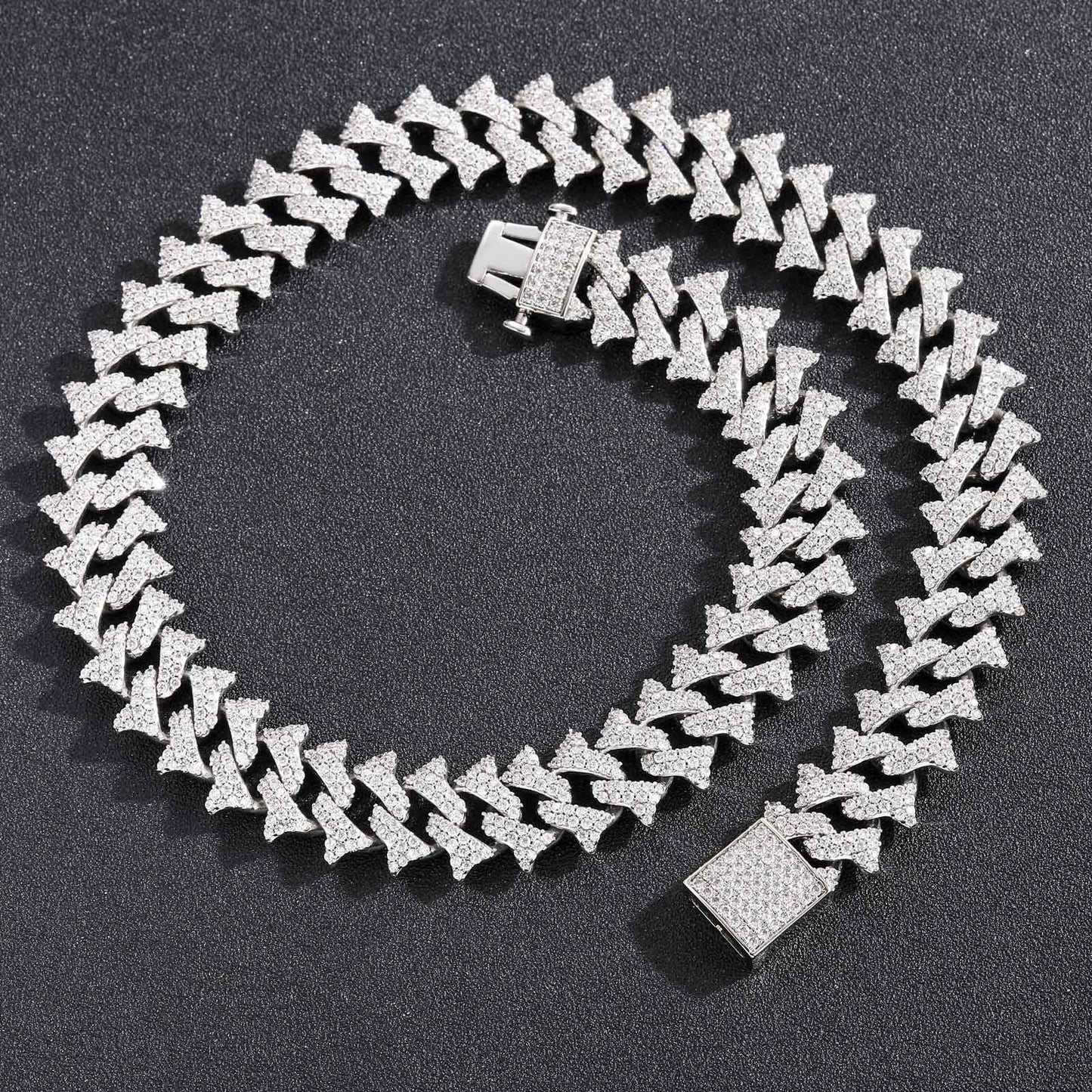 Hip Hop Vintage Cuban Link Thorn Cubic Zirconia Bracelet for Men