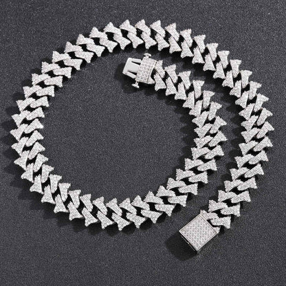 Hip Hop Vintage Cuban Link Thorn Cubic Zirconia Bracelet for Men