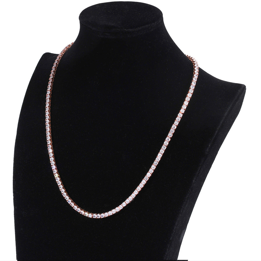 Hip Hop Tennis Chain Cubic Zirconia Necklace for Men and Women