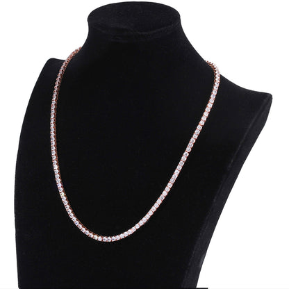 Hip Hop Tennis Chain Cubic Zirconia Necklace for Men and Women