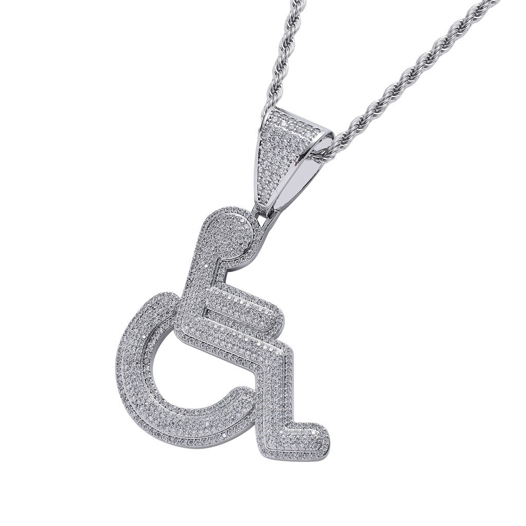 Hip Hop Fashion Cubic Zirconia Pendant Necklace for Men and Women