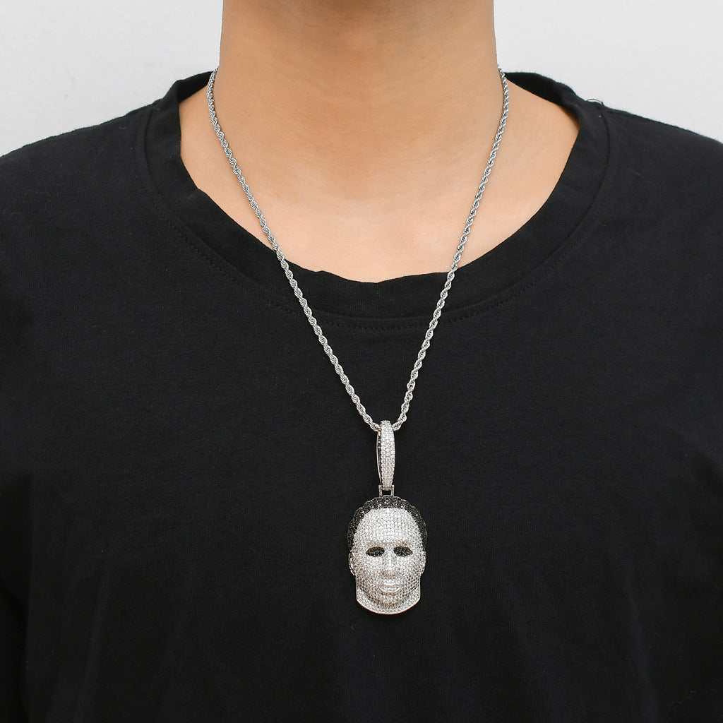 Hip Hop Fashion Cubic Zirconia Pendant Necklace for Men and Women