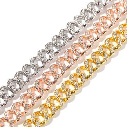 Iced Out Cuban Link Chain Necklace for Women & Men - Gold and Silver Plated Statement Pendant Chain