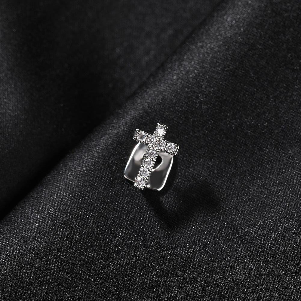Hip Hop Cross Tooth Gem for Women and Men - Gold Plated or Silver Plated Copper Statement Dental Charm