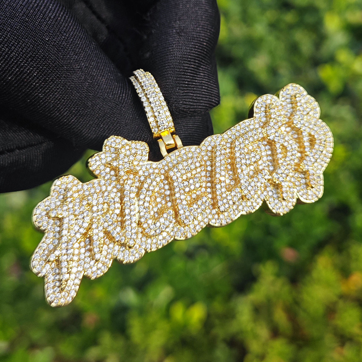 Iced Out Letter Pendant Necklace for Men product image