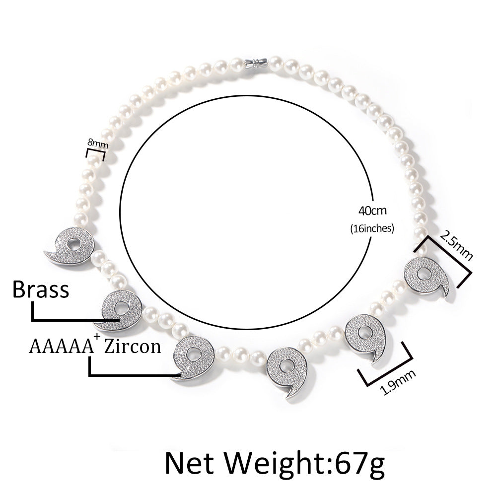 Silver Plated Round Line Pendant Pearl Necklace for Women and Men – Trendy Statement Chain 18/20/22/24 Inch