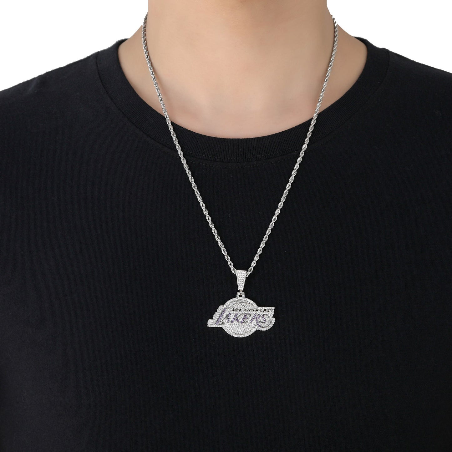 Hip Hop Fashion Cubic Zirconia Pendant Necklace for Men and Women