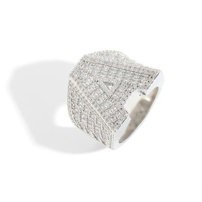 Light Luxury Fashion Cubic Zirconia Ring for Men