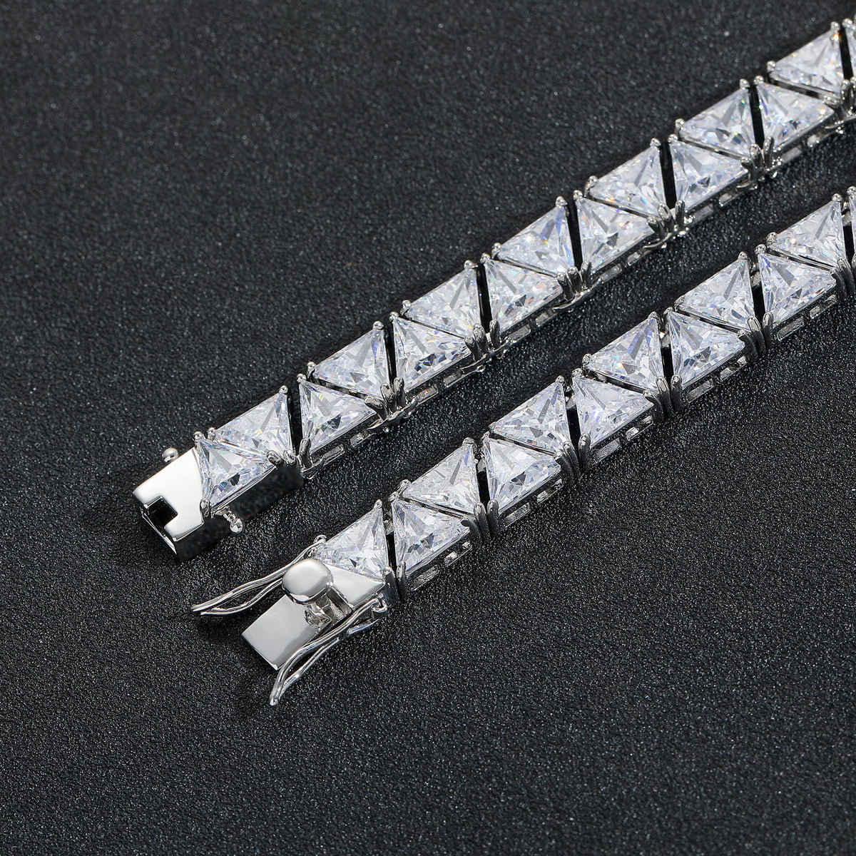 Minimalist Geometric Tennis Chain Cubic Zirconia Bracelet for Men product image