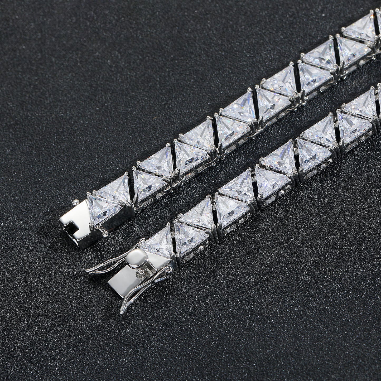 Minimalist Geometric Tennis Chain Cubic Zirconia Bracelet for Men