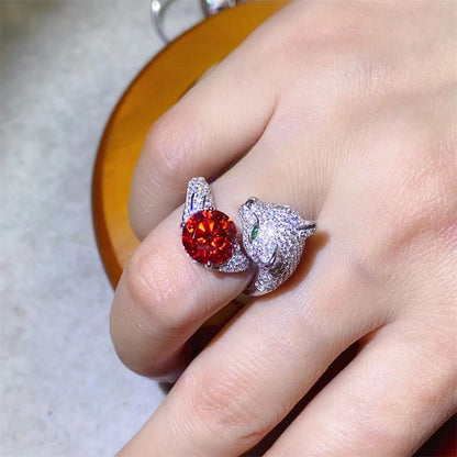 2 Carat Moissanite Ring for Women, Round Stone Pavé Ring, Engagement Promise Wedding Ring, Color Stone Statement Ring