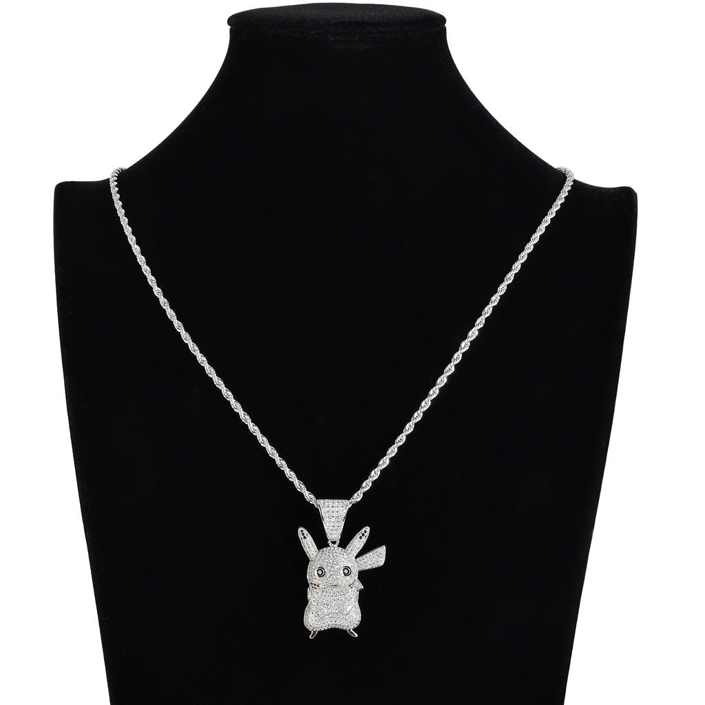 Hip Hop Fashion Cubic Zirconia Pendant Necklace for Men and Women