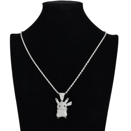 Hip Hop Fashion Cubic Zirconia Pendant Necklace for Men and Women