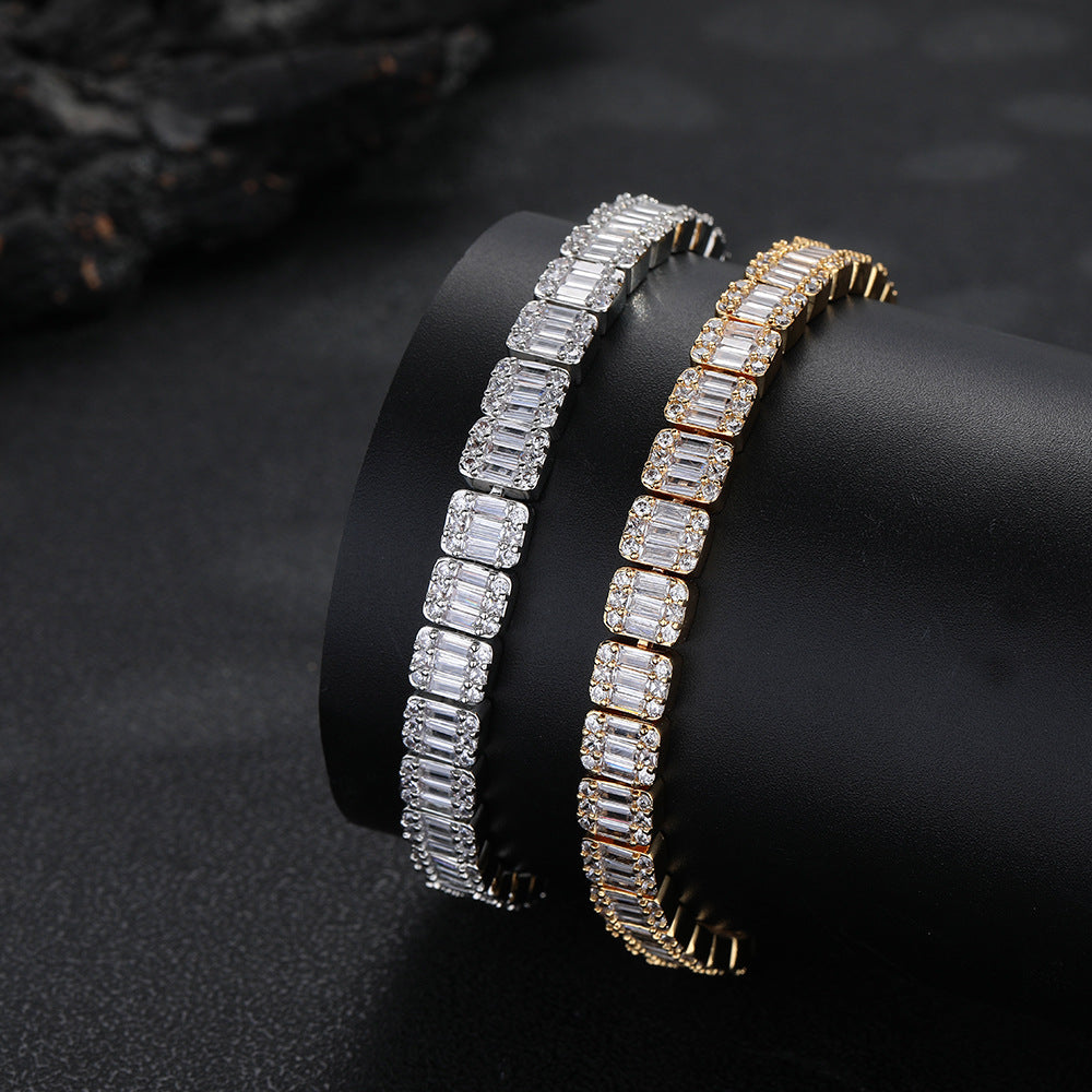 Unisex 8mm Iced Out Geometric Zirconia Link Chain Necklace & Bracelet product image