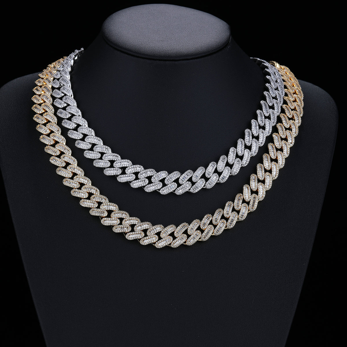 15mm Iced Out Cuban Link Chain Bracelet & Necklace Set, Zirconia, Unisex product image