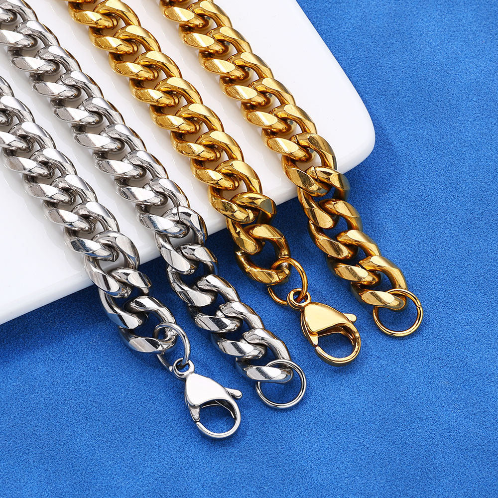 4-9 mm Polished Cuban Stainless steel Bracelet - CHA163 product image