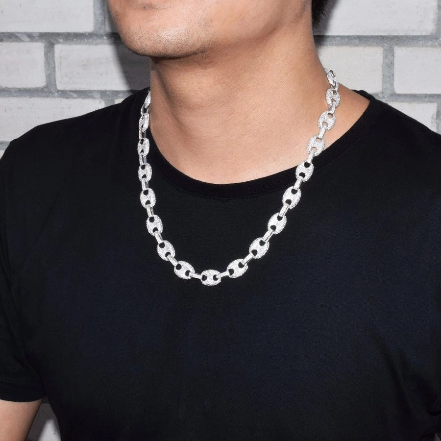 Hip Hop Light Luxury Heart Tennis Chain Cubic Zirconia Bracelet for Men and Women
