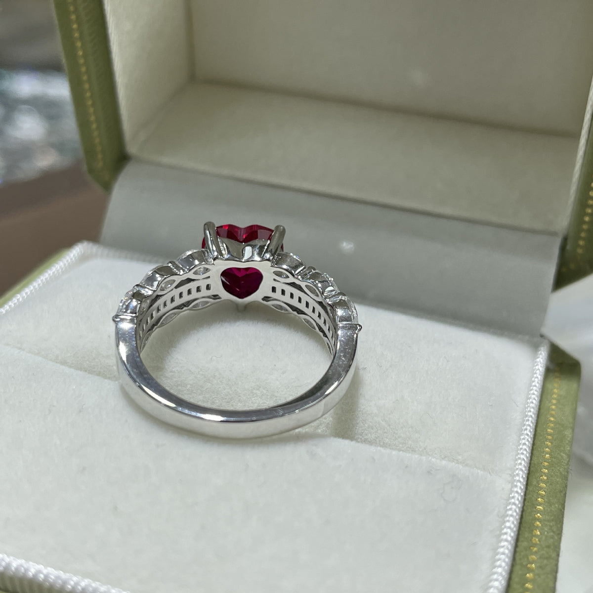 S925 Heart Ruby Ring for Women, Vintage Promise Ring product image