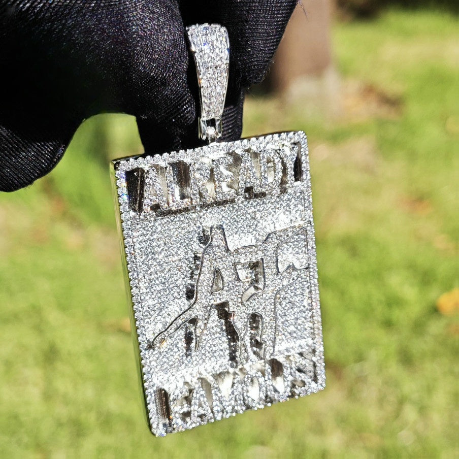 Iced Out Letter Pendant Necklace