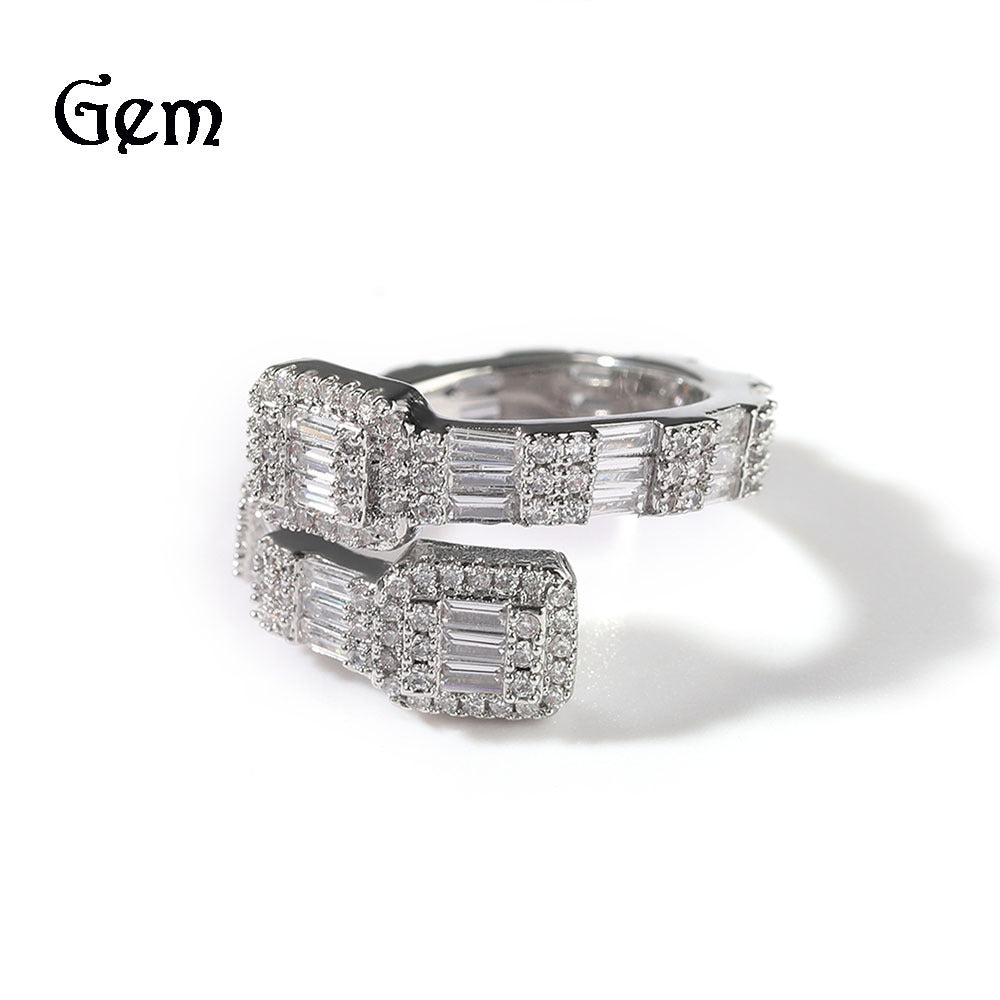 Unisex Hip Hop Cubic Zirconia Ring in Gold, Silver & Rose Gold – Statement Copper Band Sizes 5, 7, 9 product image