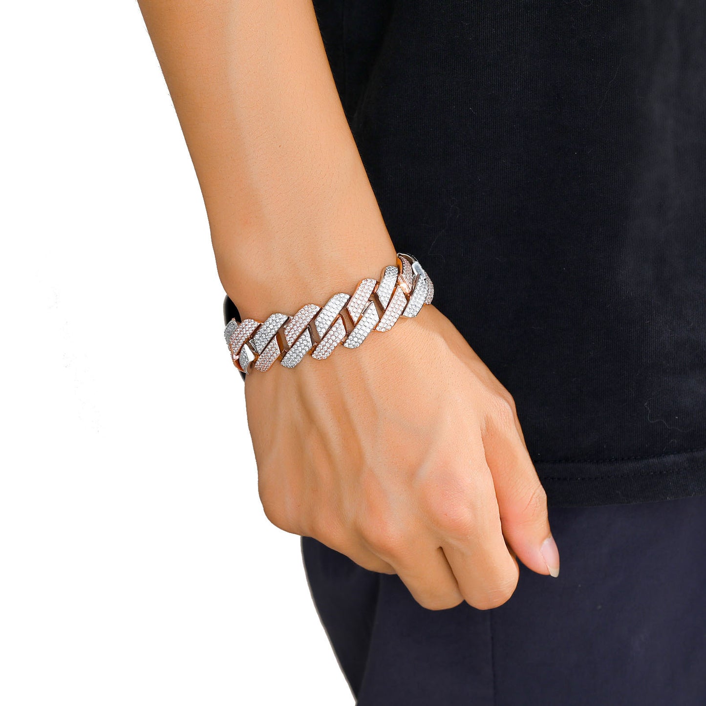 Hip Hop Minimalist Cuban Link Cubic Zirconia Bracelet for Men