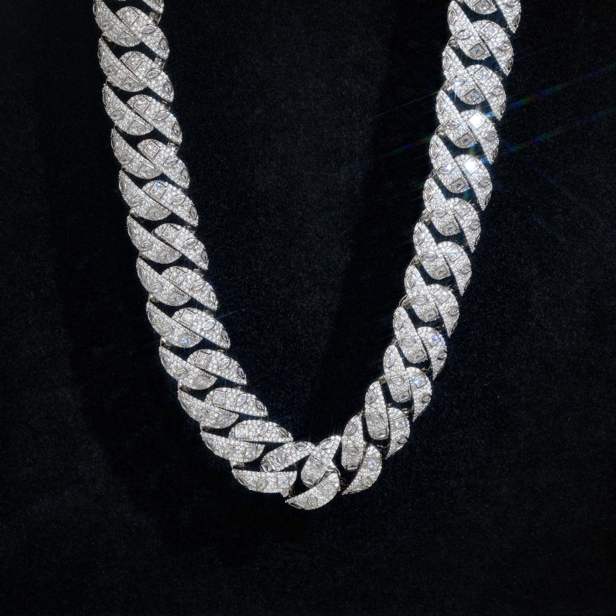 18mm Iced Out Cuban Link Chain Necklace and Bracelet, Unisex Zirconia Hip Hop Jewelry product image