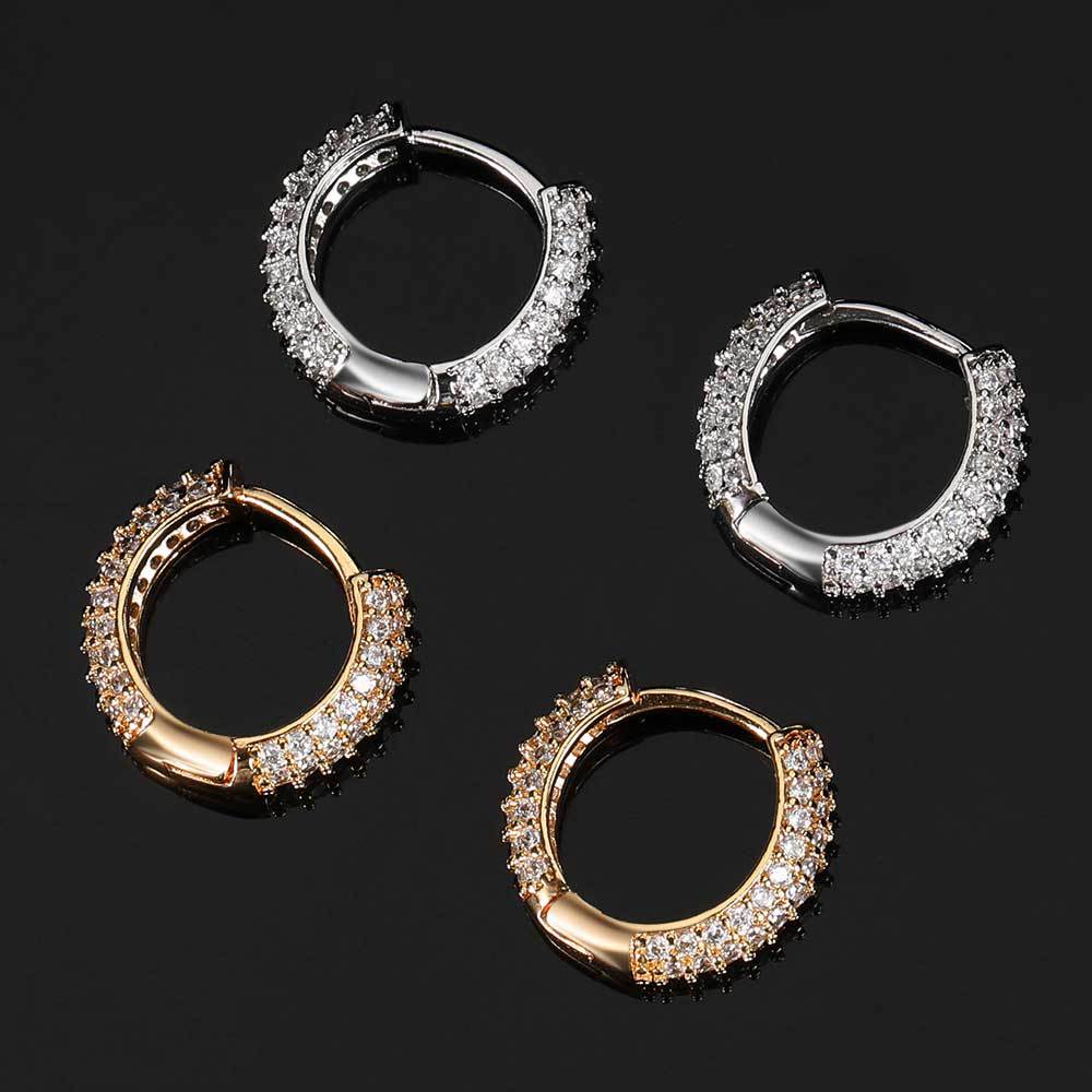 Pave CZ Hoop Copper Earrings in Selectable Colors and Sizes - EAR002 product image