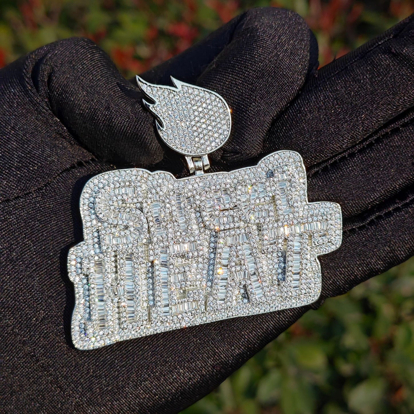 Unisex Iced Out Heat Letter Pendant Necklace