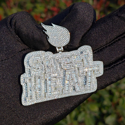 Unisex Iced Out Heat Letter Pendant Necklace