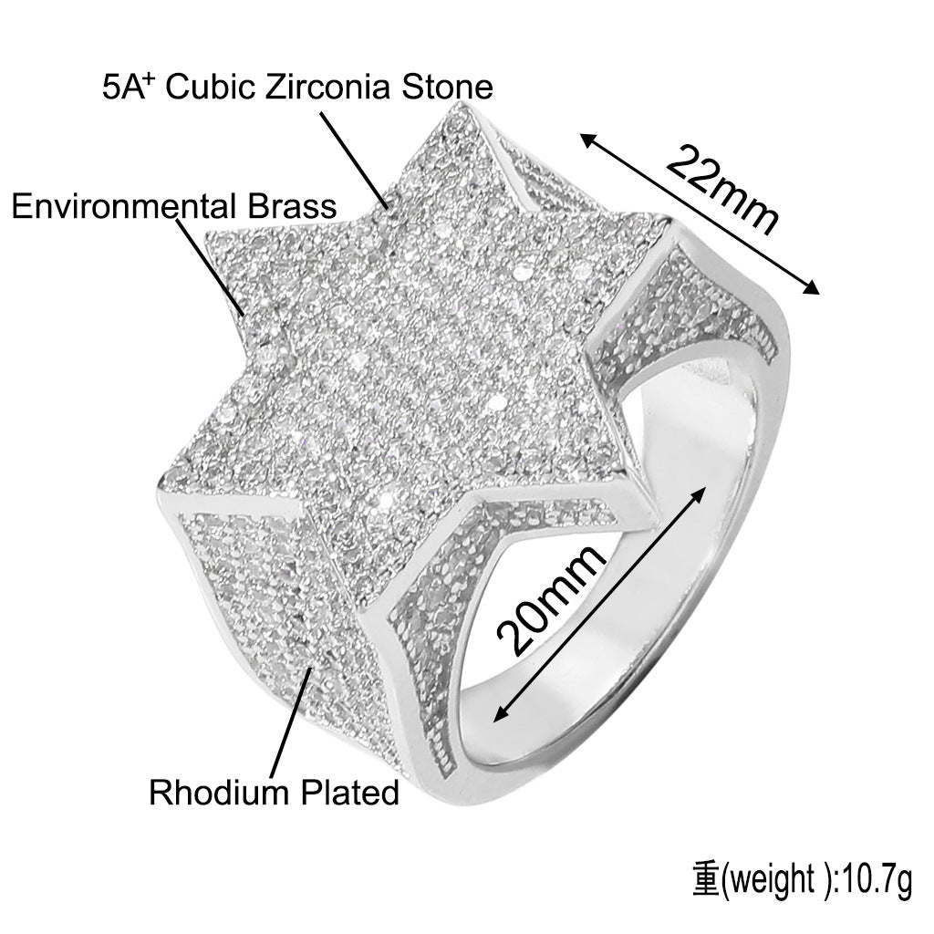 Hip Hop Minimalist Fashion Cubic Zirconia Ring for Men
