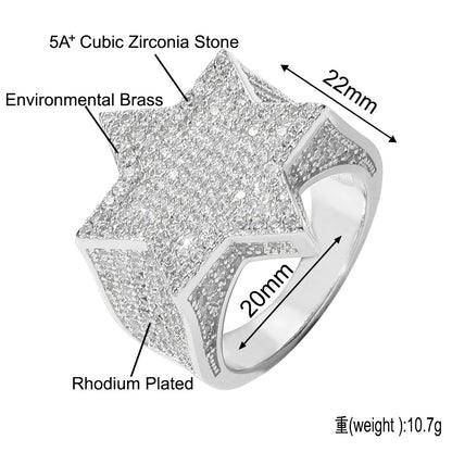 Hip Hop Minimalist Fashion Cubic Zirconia Ring for Men
