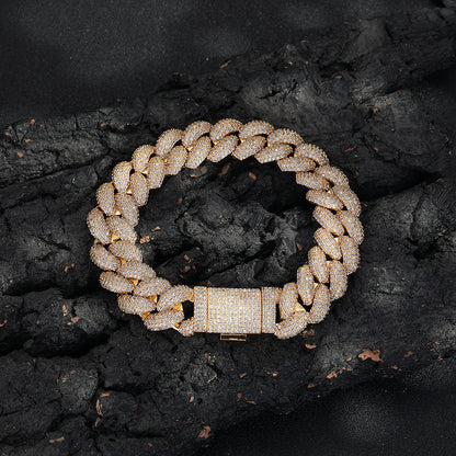 14mm Cuban Link Chain Necklace & Bracelet, Iced CZ, Unisex