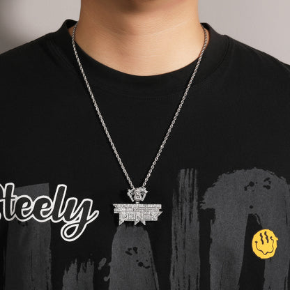 Iced Letter Pendant Necklace for Women and Men – Gold Plated or Silver Plated Hip Hop Chain, Statement sparkle pendant