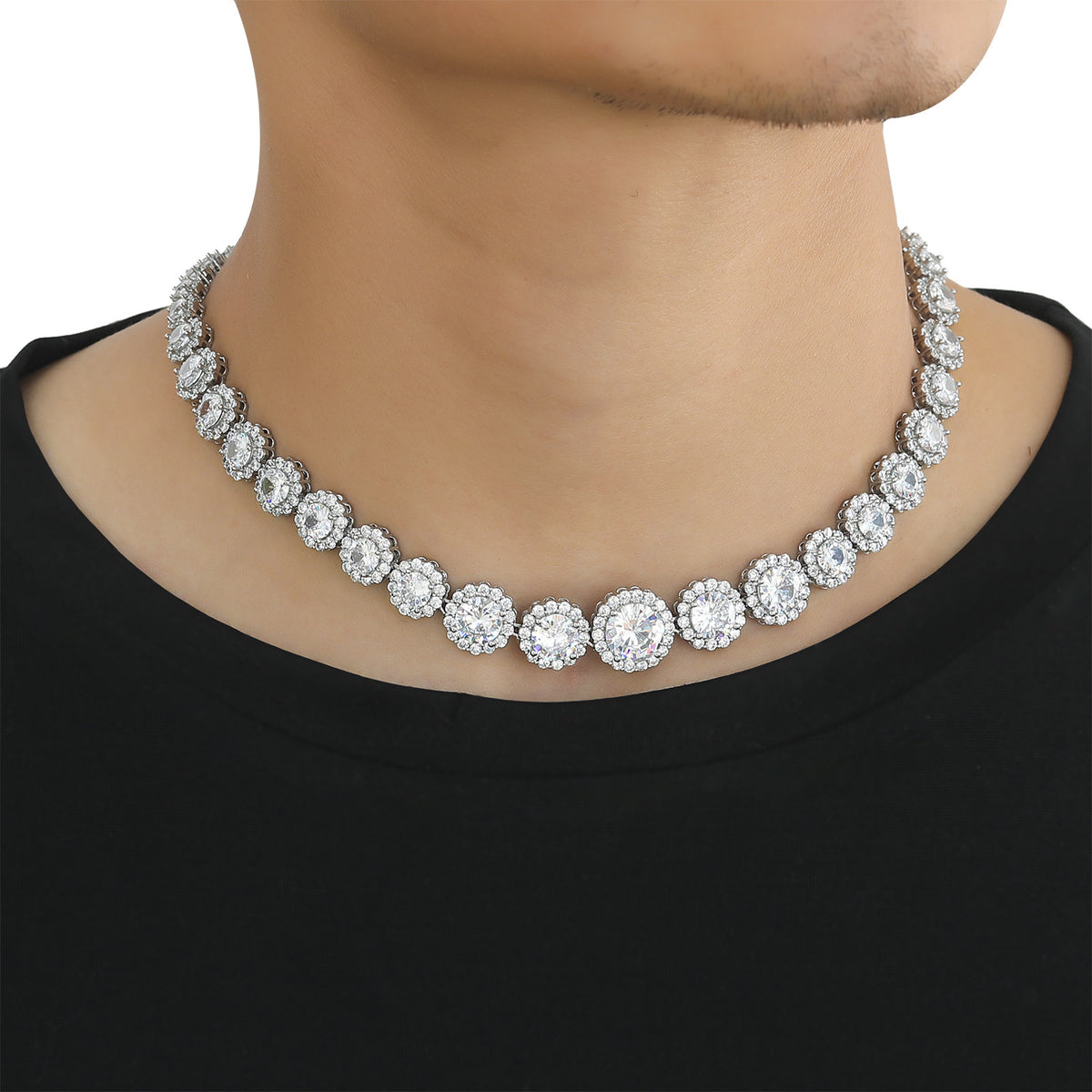 Hip Hop Star Eye Cuban Link Cubic Zirconia Necklace for Men product image