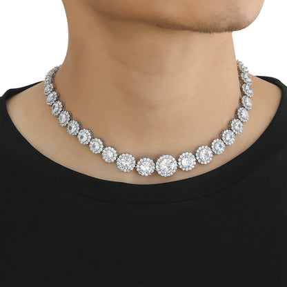 Hip Hop Star Eye Cuban Link Cubic Zirconia Necklace for Men