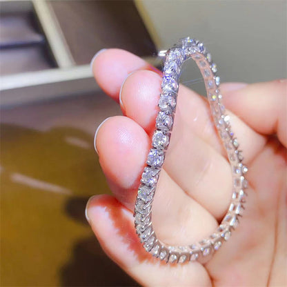VVS1 Moissanite Tennis Bracelet for Women, Full Stone 3mm Bracelet 15-19cm
