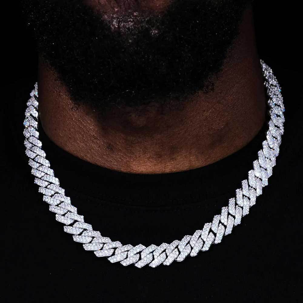 14 mm Iced Cuban Hip Hop Necklace or Bracelet with Cubic Zirconia on a Copper Base - CHA013 product image